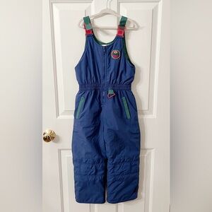 Vintage 80s 90s Gymboree Ski Jumpsuit Snowsuit Overall Kids Large Blue Red Green